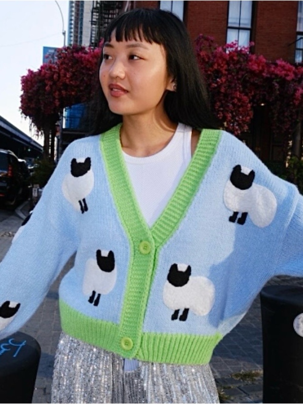Mure + Grand Little Lamb Puff Cardigan Size M/L